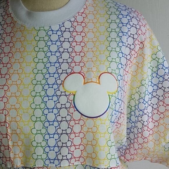 Disney Spirit Jersey Shirt Mickey Pride Rainbow WOMEN'S WOMAN'S Size Small - Picture 3 of 11
